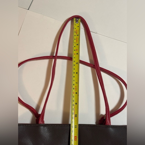 Liz Claiborne Satchel Shoulder Bag, Gray with Red trim Purse - Picture 16 of 16